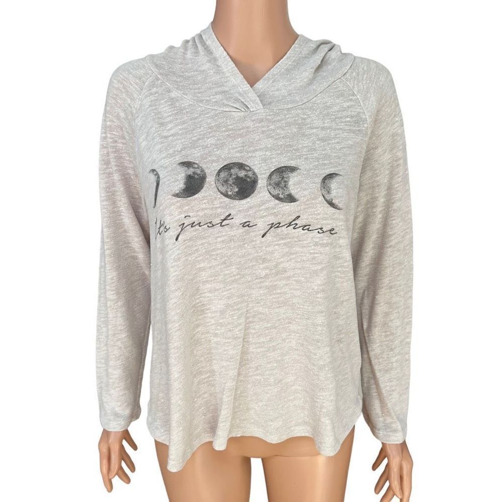 PST Los Angeles  Social T USA Long Sleeve Pullover Sweatshirt hoodie beige L